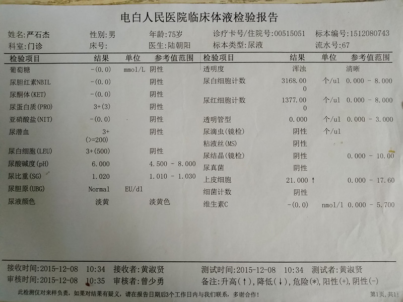 严某慢性肾盂肾炎